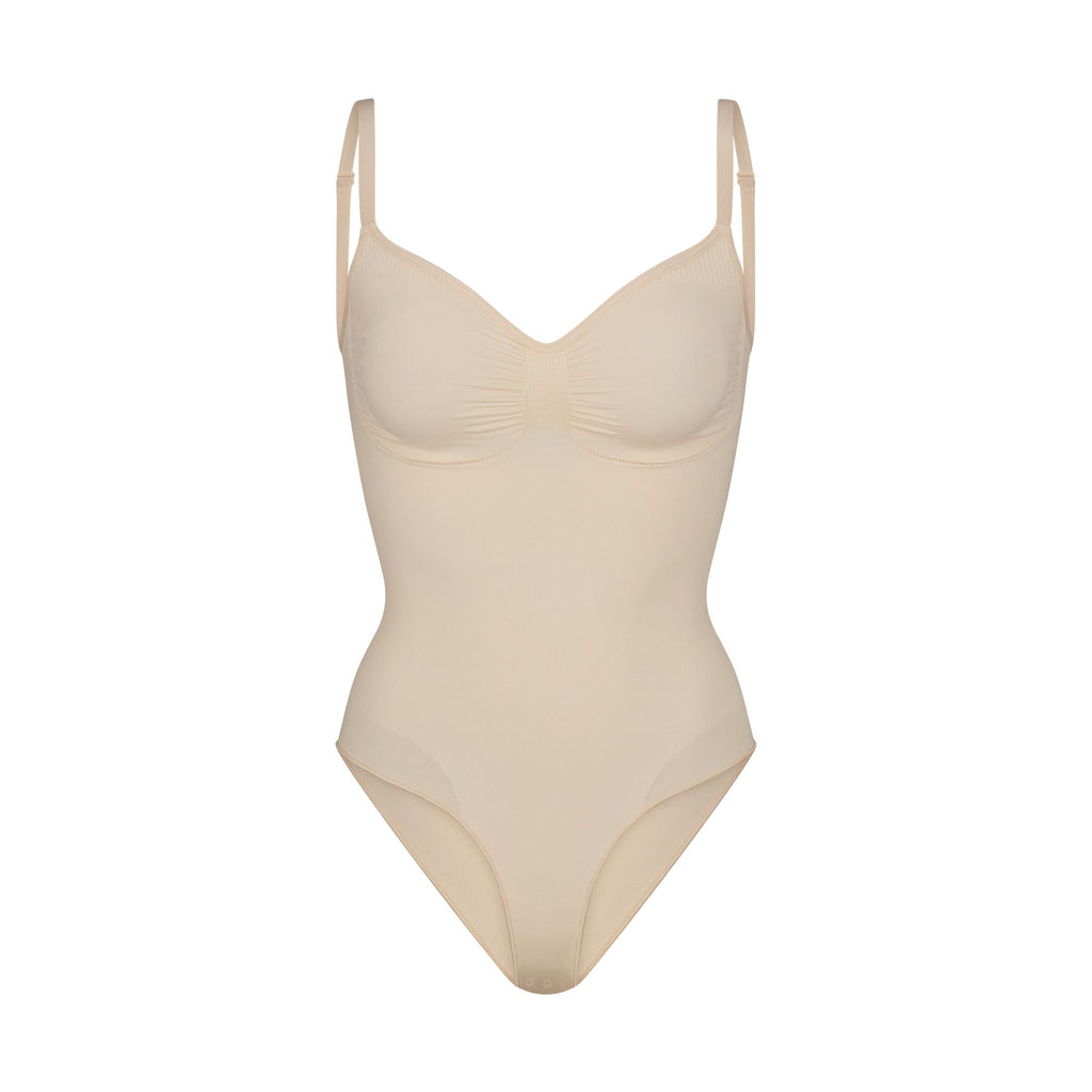 SEAMLESS SCULPT BRIEF BODYSUIT | SAND