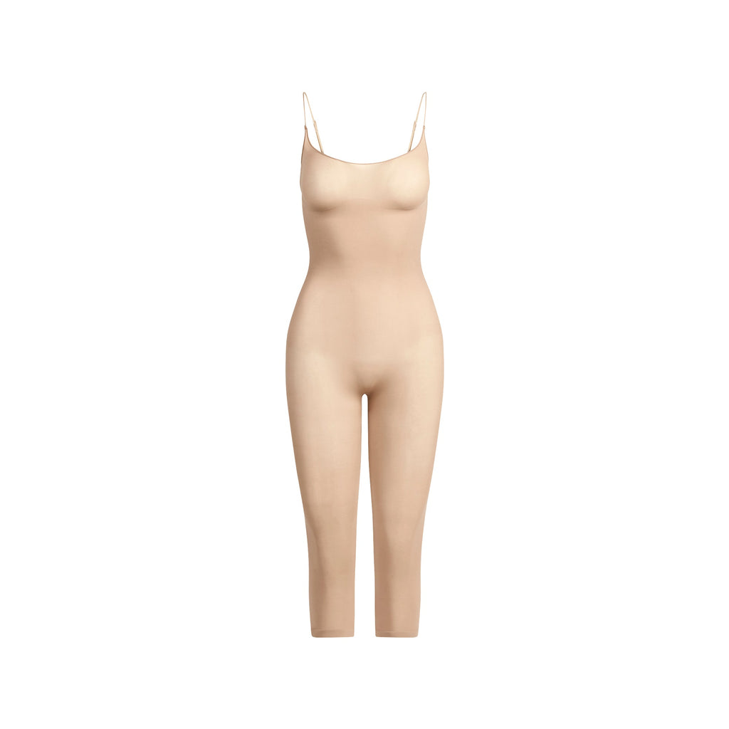 SHEER SEAMLESS CATSUIT | CLAY