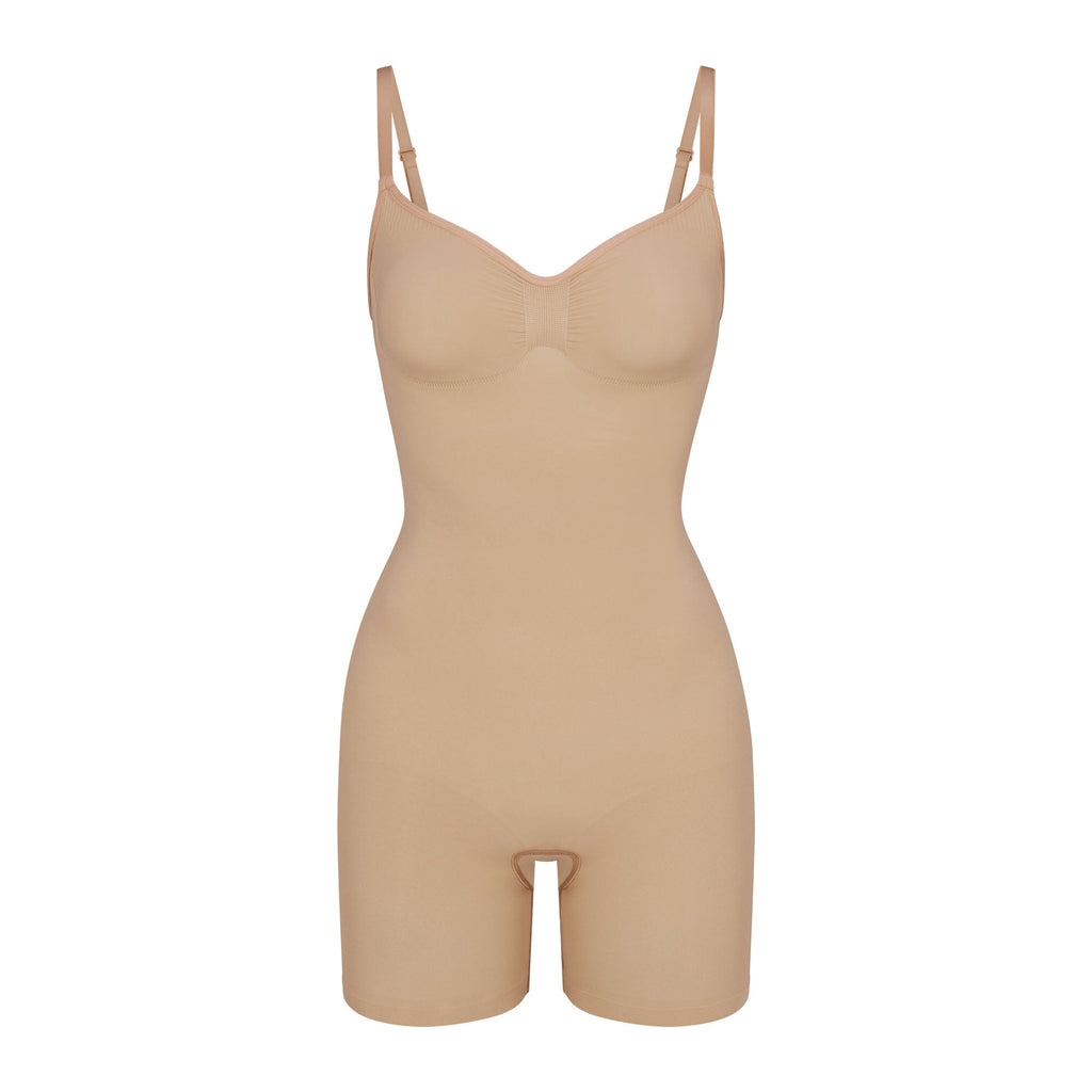 SEAMLESS SCULPT MID THIGH BODYSUIT | CLAY