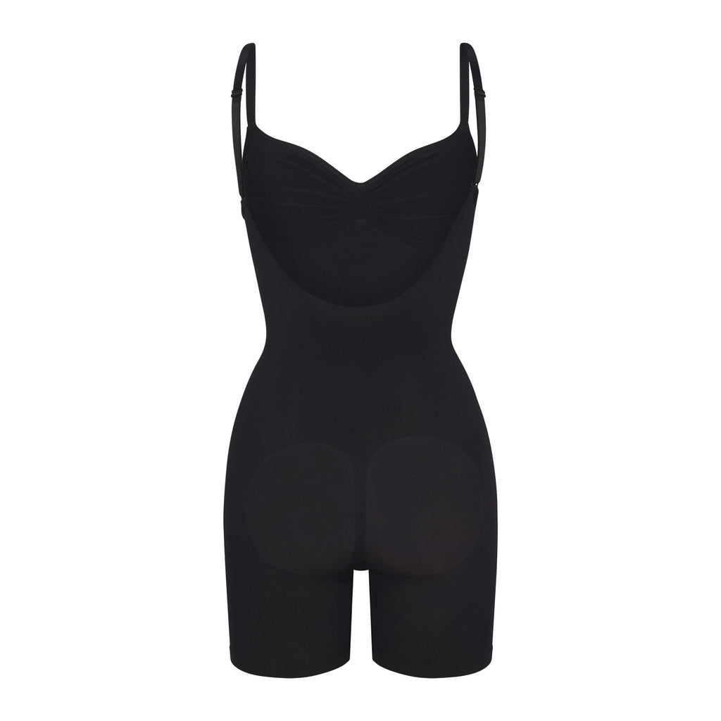 SEAMLESS SCULPT LOW BACK MID THIGH BODYSUIT | ONYX