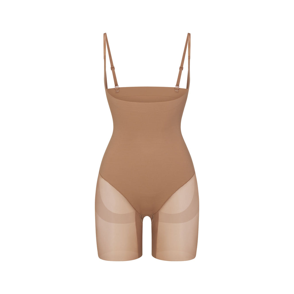 POWER MESH SHAPEWEAR CORE SCULPT OPEN BUST MID THIGH BODYSUIT | SIENNA