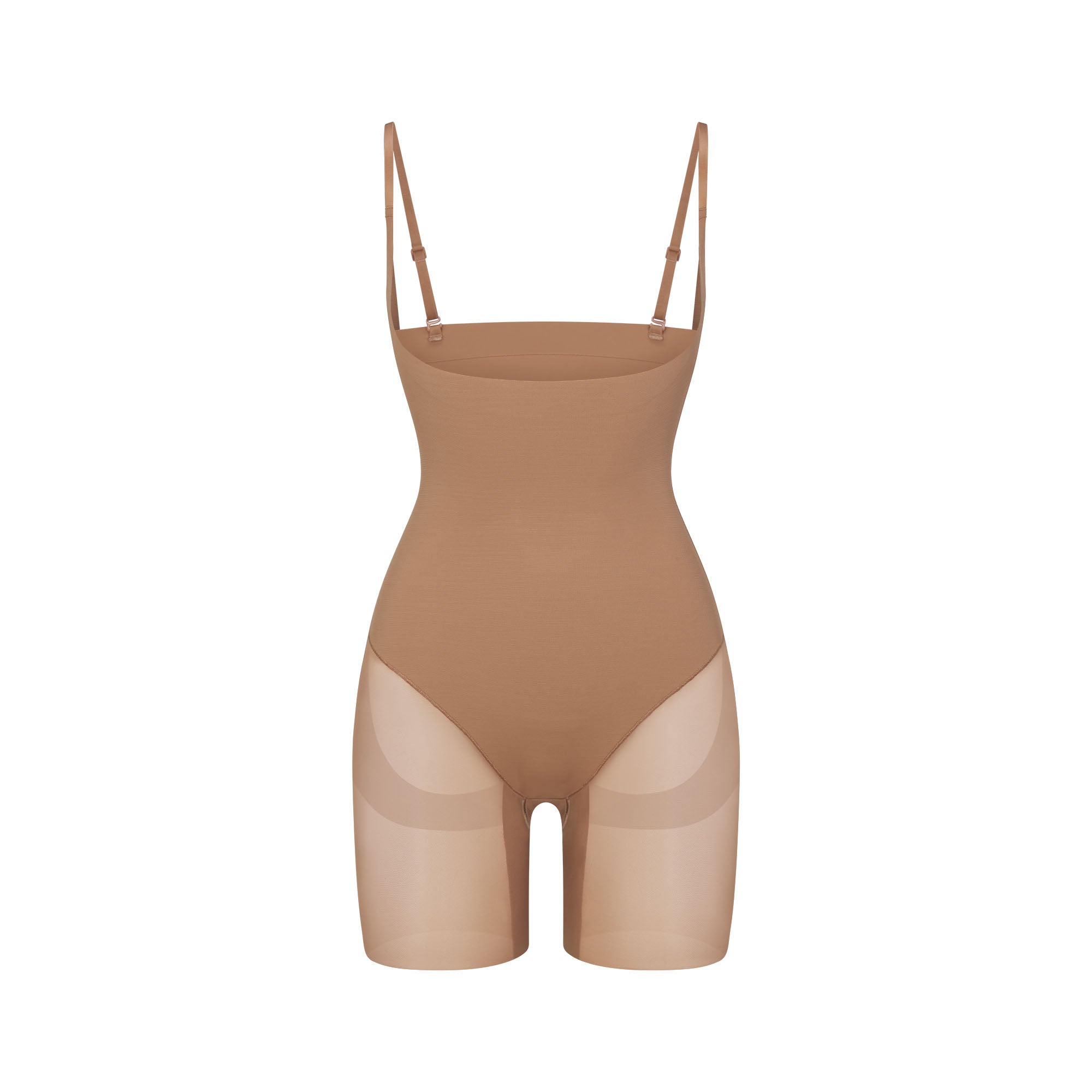 POWER MESH SHAPEWEAR CORE SCULPT OPEN BUST MID THIGH BODYSUIT | SIENNA