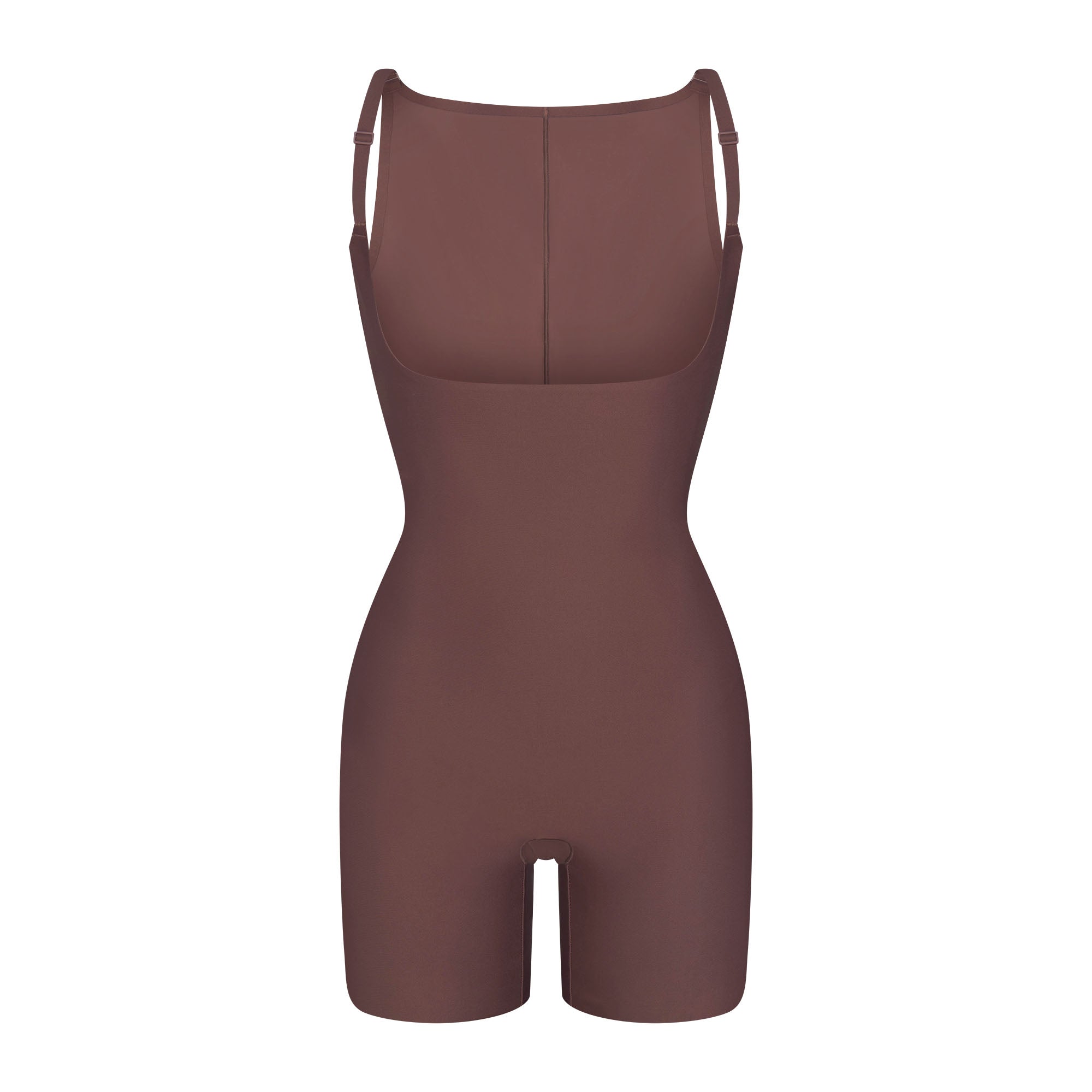 SKIMS BODY CORE SCULPT BACK SMOOTHING OPEN BUST MID THIGH BODYSUIT | COCOA
