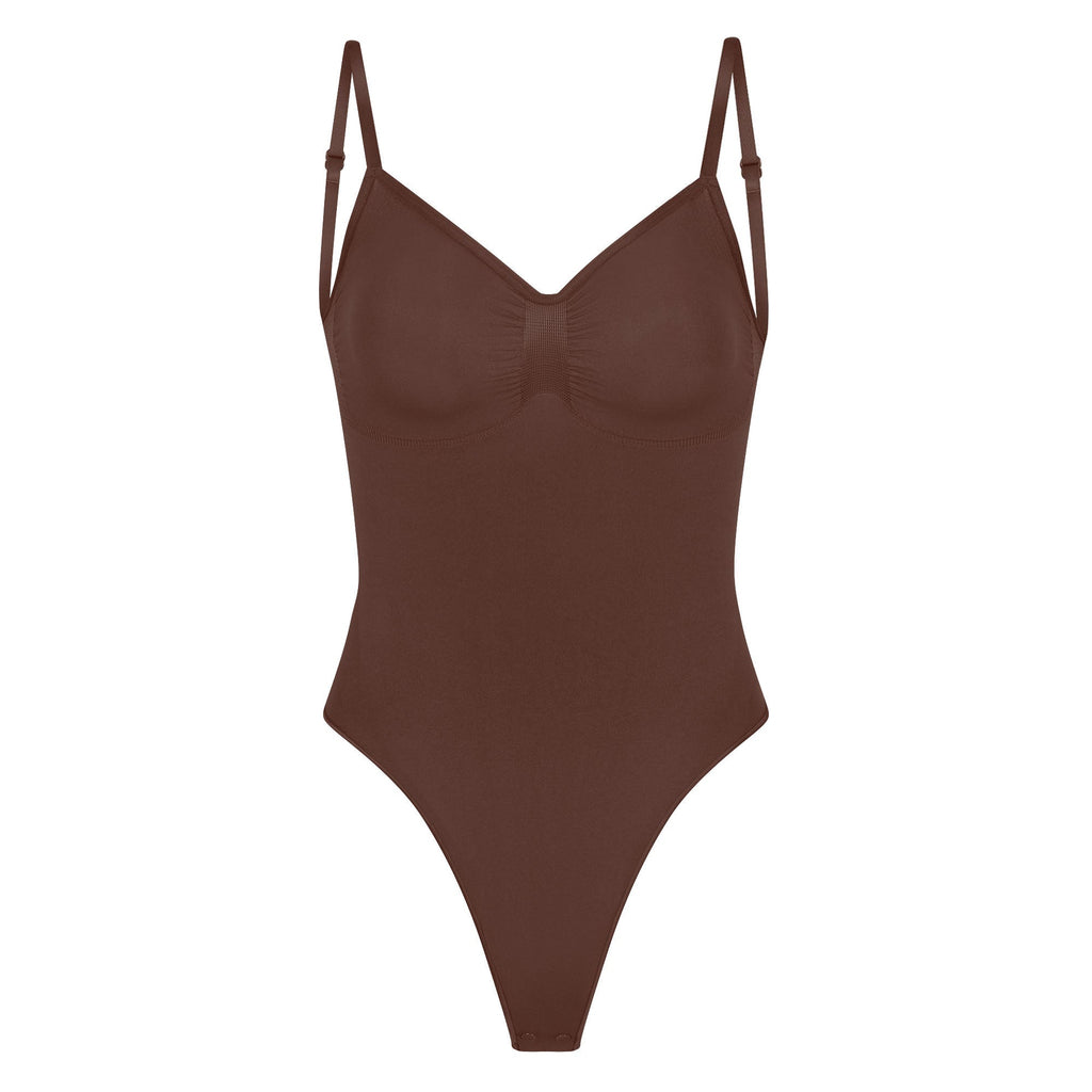 SEAMLESS SCULPT LOW BACK THONG BODYSUIT | COCOA