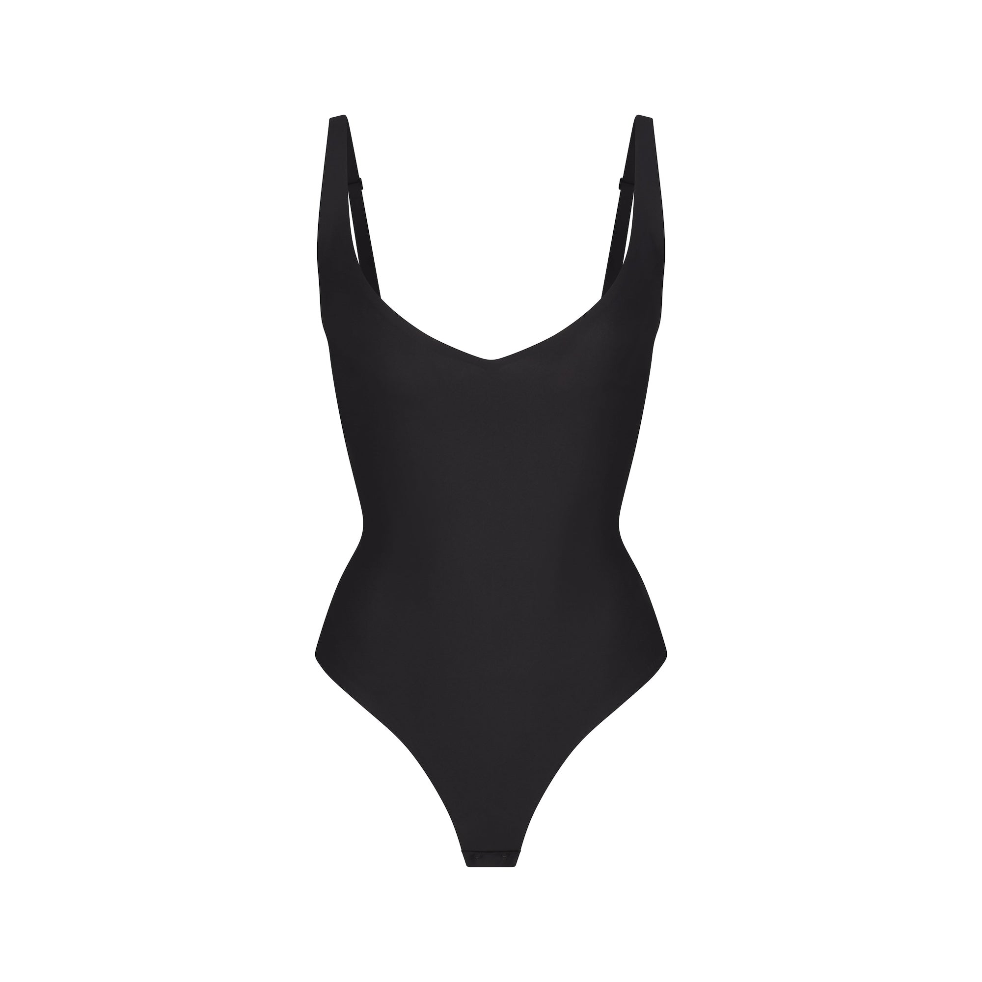 SKIMS BODY CORE SCULPT PLUNGE THONG BODYSUIT | ONYX