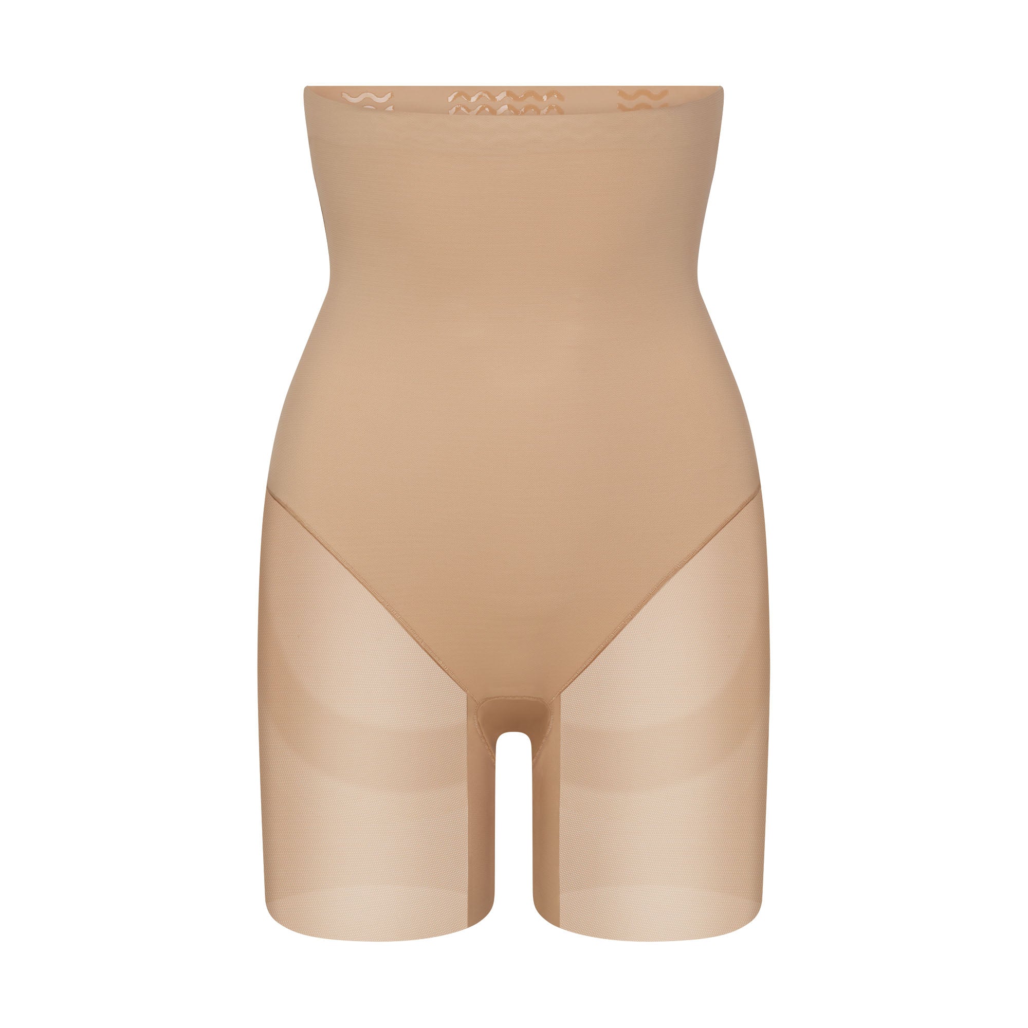 POWER MESH SHAPEWEAR CORE SCULPT HIGH-WAISTED MID THIGH SHORT | CLAY