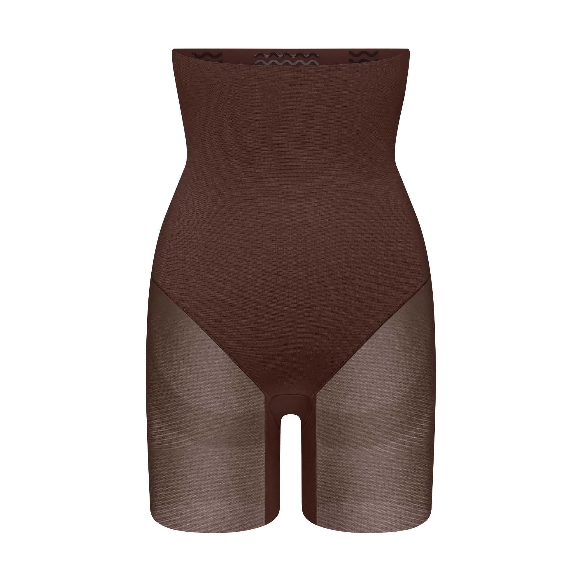 POWER MESH SHAPEWEAR CORE SCULPT HIGH-WAISTED MID THIGH SHORT | COCOA