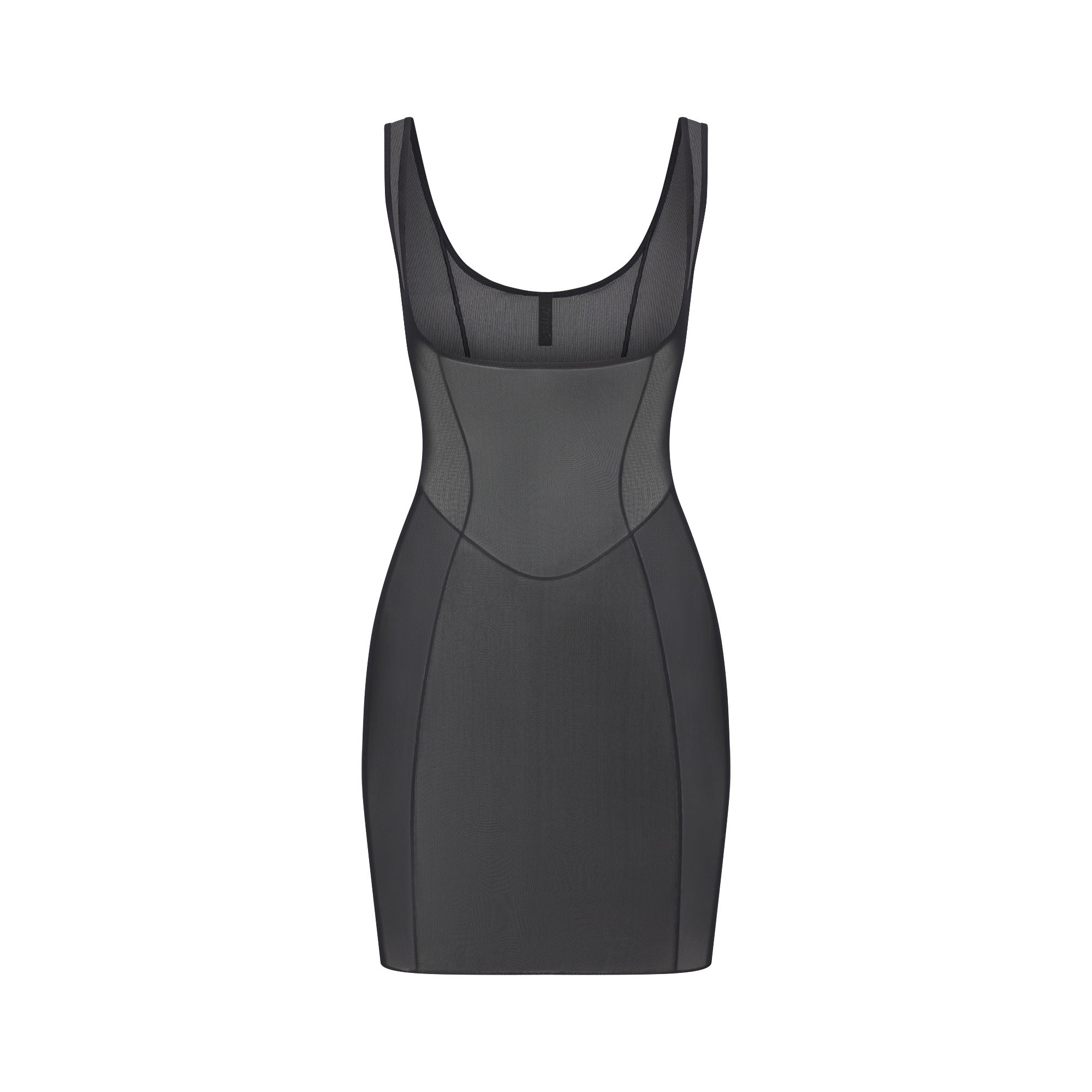 POWER MESH SHAPEWEAR OPEN BUST SLIP DRESS | ONYX