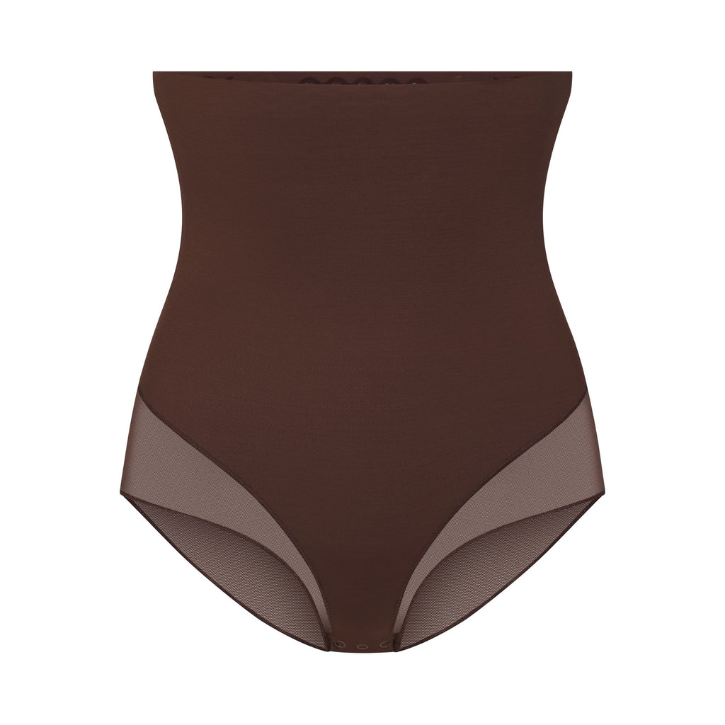 POWER MESH SHAPEWEAR CORE SCULPT HIGH-WAISTED BRIEF | COCOA
