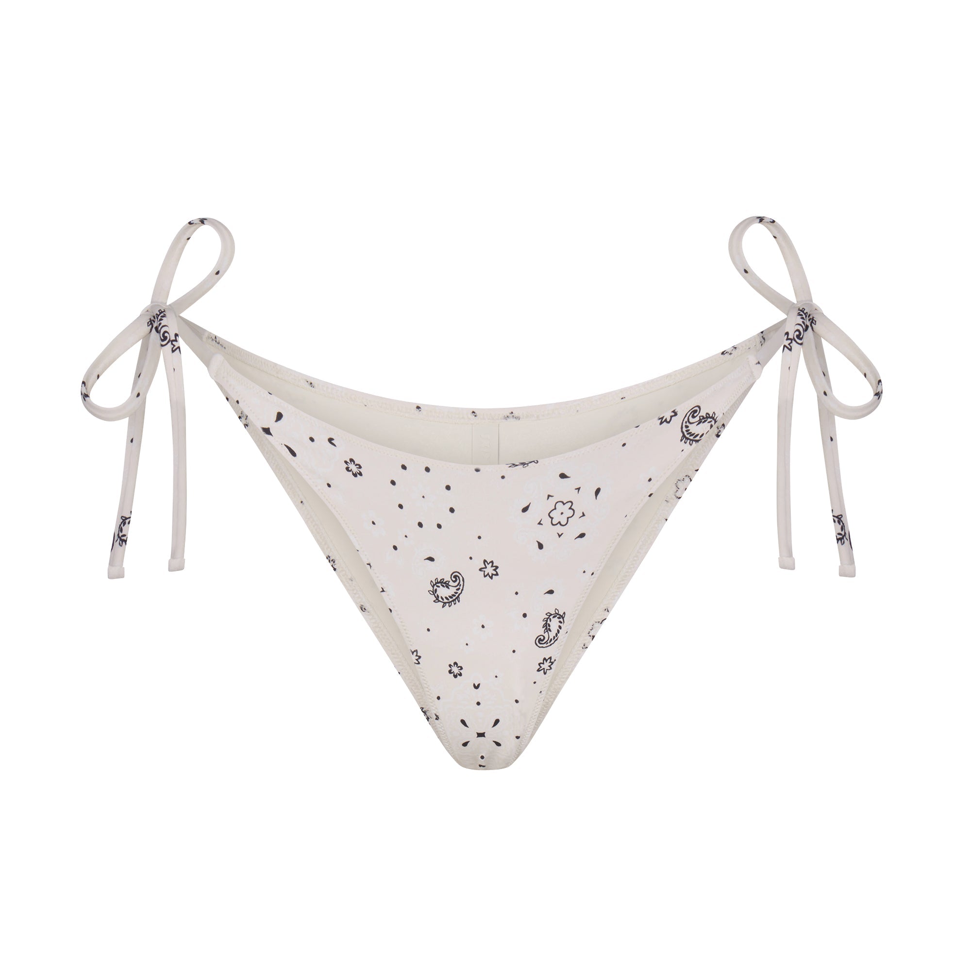 SIGNATURE SWIM DIPPED TIE BIKINI BOTTOM | ECRU BANDANA PRINT