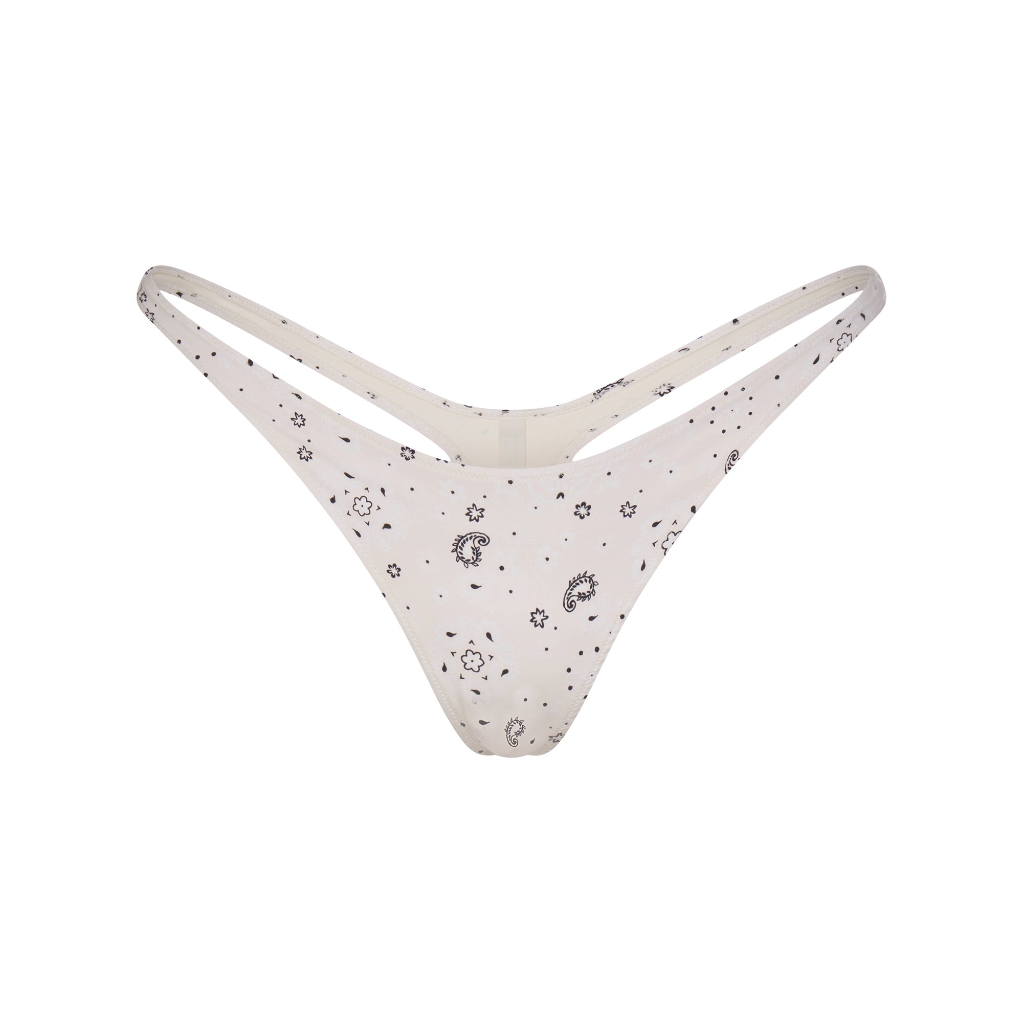 SIGNATURE SWIM THONG BIKINI BOTTOM | ECRU BANDANA PRINT