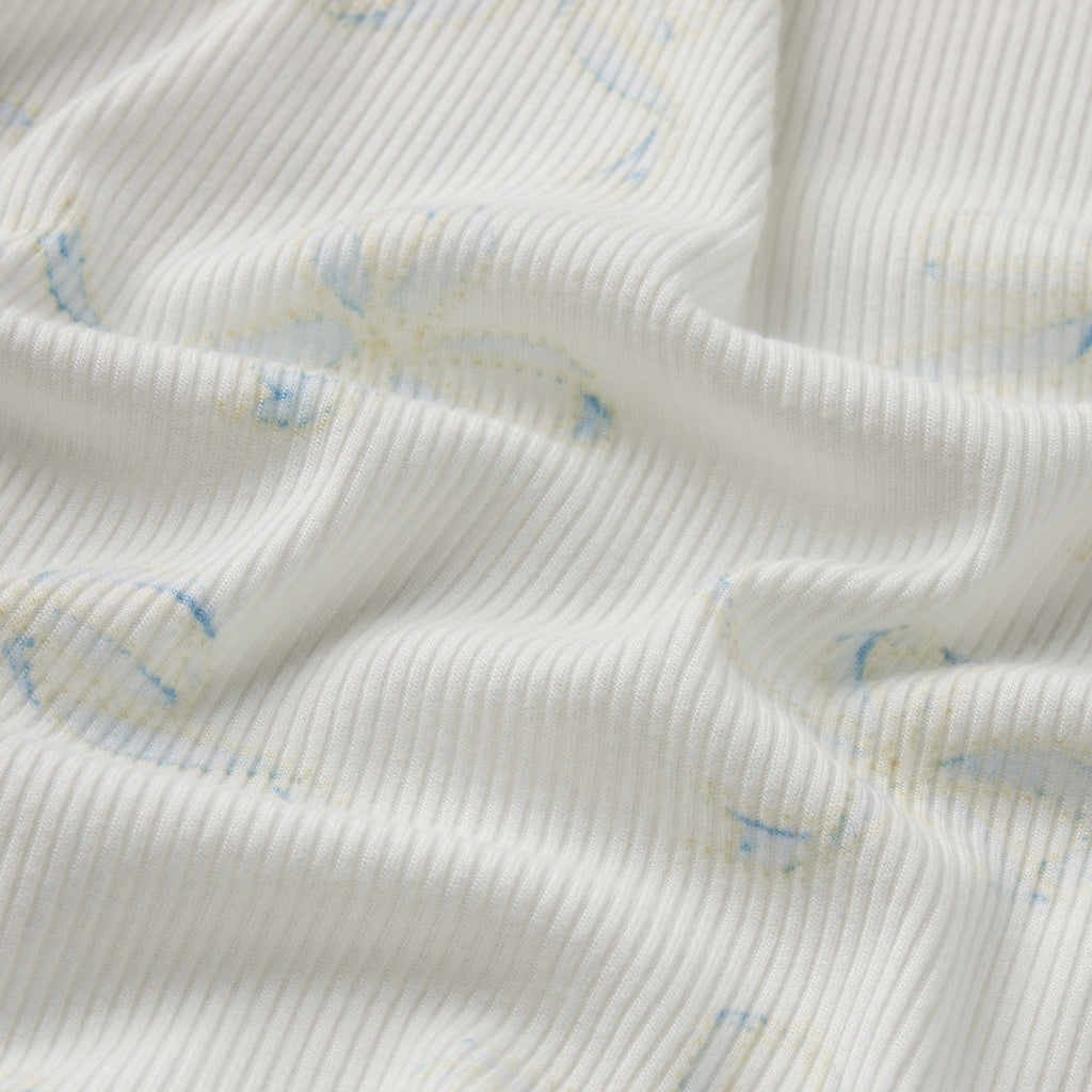 SOFT LOUNGE SHORT SLEEP SET | IVORY PEARL BOWS PRINT