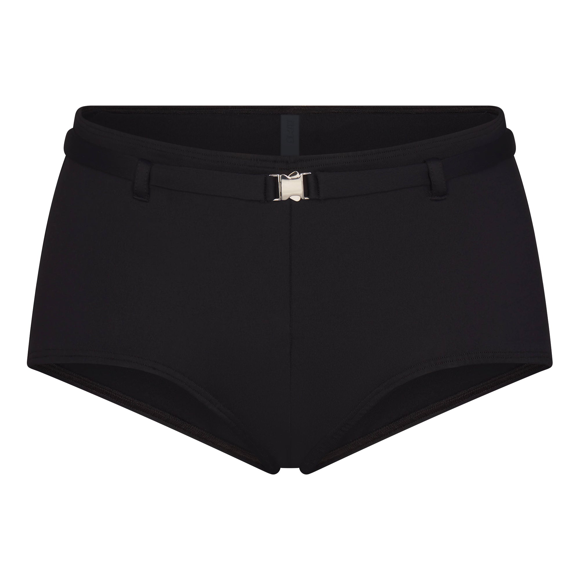 ICONIC SWIM BELTED BOY SHORT BIKINI BOTTOM | OBSIDIAN