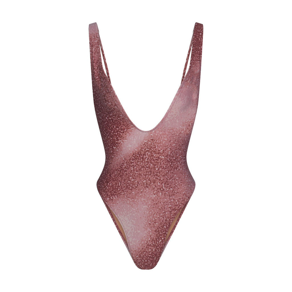 SIGNATURE SWIM PLUNGE ONE PIECE | HENNA FK OMBRE PRINT