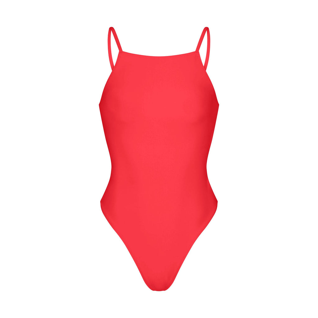 ICONIC SWIM HIGH NECK ONE PIECE | CARMINE