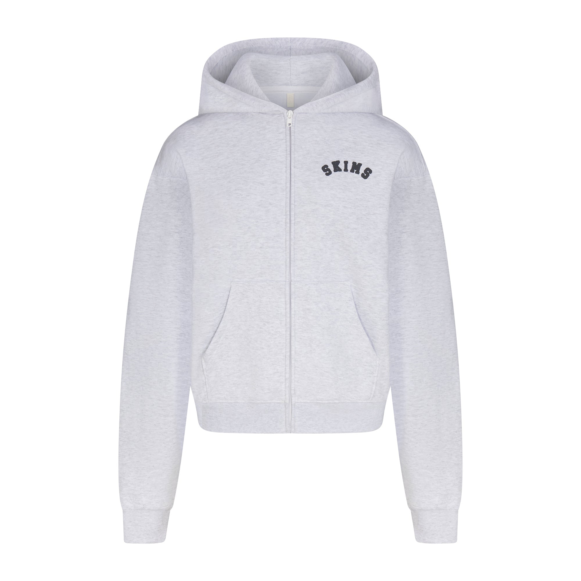 COTTON FLEECE LOGO CLASSIC ZIP UP HOODIE | ONYX ARCHED LOGO PATCH