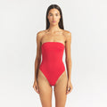 SMOOTH LAYERS STRAPLESS BODYSUIT | CARMINE