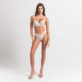 STRETCH LACE UNLINED DEMI BRA | IVORY CHERRY PRINT