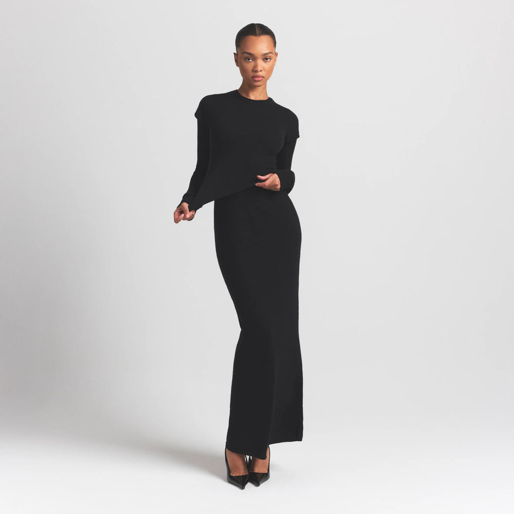 FEATHERWEIGHT CASHMERE TEE | ONYX