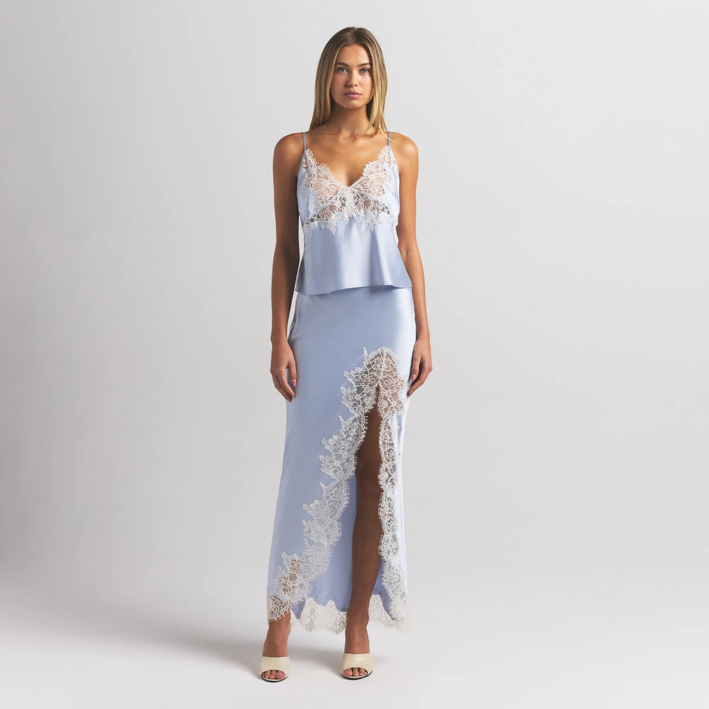 SILK LACE CAMI | PERIWINKLE CONTRAST