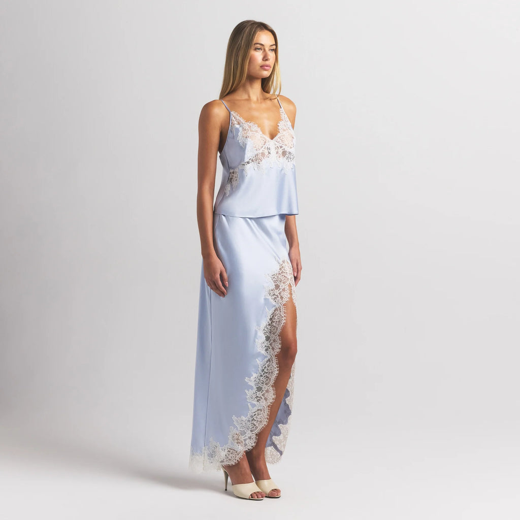 SILK LACE CAMI | PERIWINKLE CONTRAST