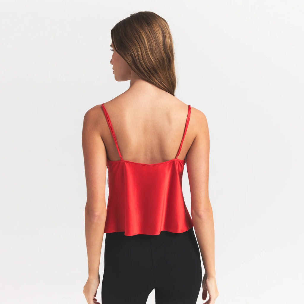 SILK LACE CAMI | RUBY CONTRAST