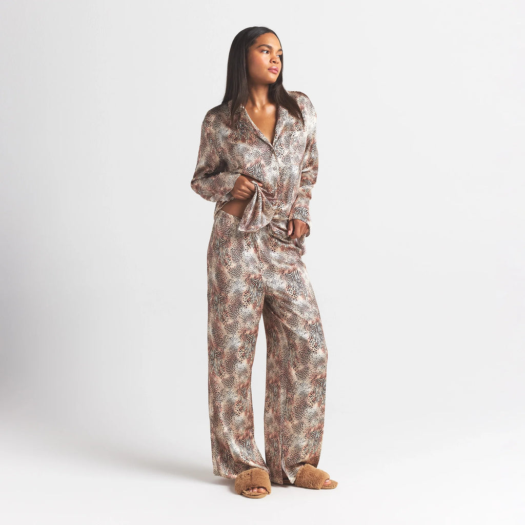 WOVEN SHINE LONG SLEEP SET | SAND MINI MULTI ANIMAL