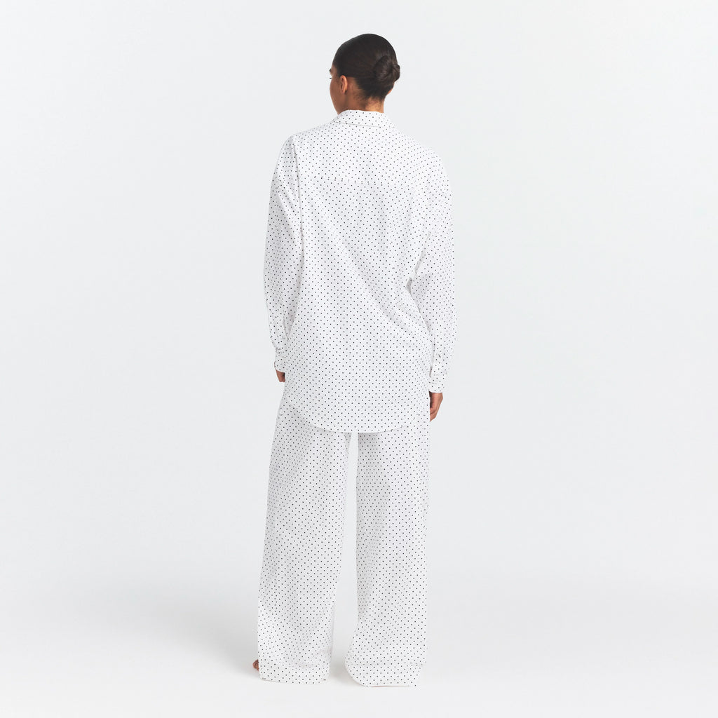 COTTON POPLIN OVERSIZED SLEEP SET | ONYX DOT PRINT
