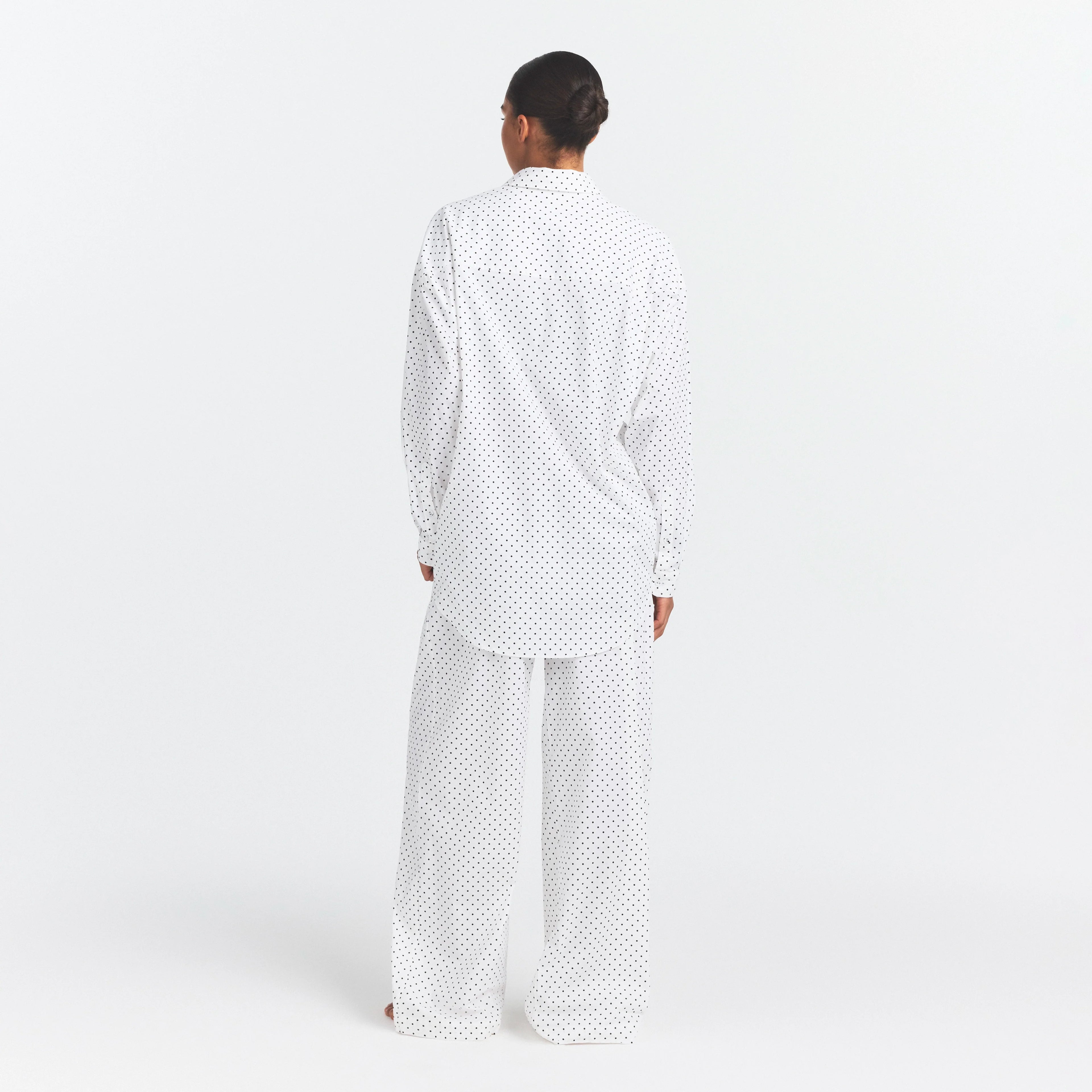 COTTON POPLIN OVERSIZED SLEEP SET | ONYX DOT PRINT