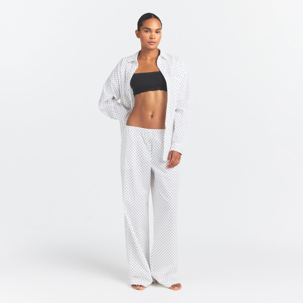 COTTON POPLIN OVERSIZED SLEEP SET | ONYX DOT PRINT
