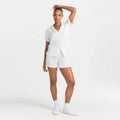 SOFT LOUNGE SHORT SLEEP SET | IVORY PEARL BOWS PRINT
