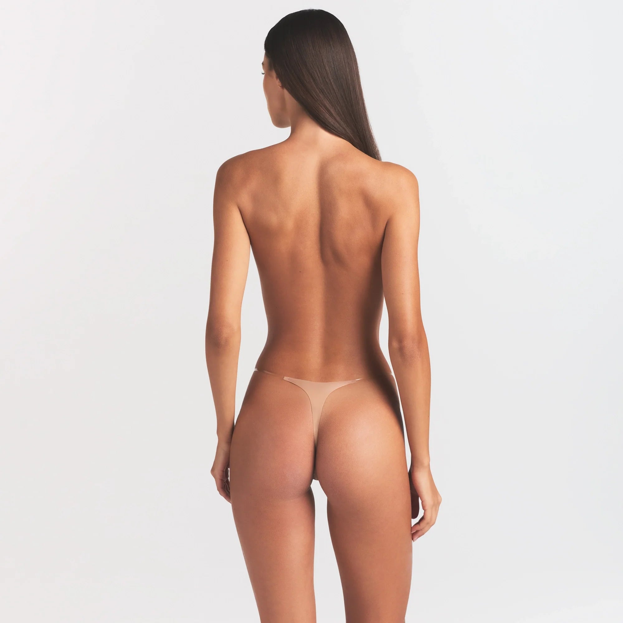 INVISIBLE CLEAR STRAP STRING THONG | CLAY