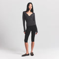 SWEATER KNITS RIBBED LONG SLEEVE TOP | ASH
