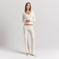 SWEATER KNITS RIBBED LONG SLEEVE TOP | IVORY