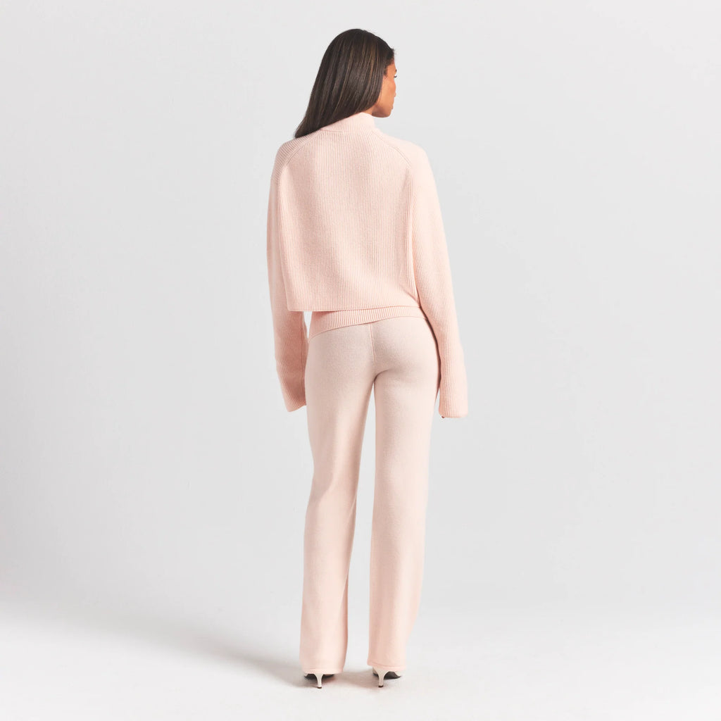 SWEATER KNITS RIBBED MOCK NECK ZIP UP | PRIMROSE