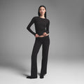 COTTON RIB LONG SLEEVE T-SHIRT | SOOT