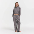 BOYFRIEND FLEECE ZIP UP HOODIE | SHADOW