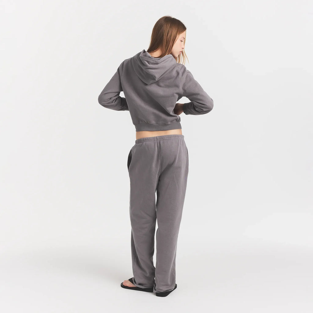 BOYFRIEND FLEECE ZIP UP HOODIE | SHADOW