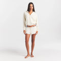 FRENCH TERRY ZIP UP HOODIE | ECRU
