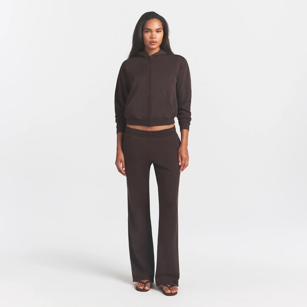 FRENCH TERRY ZIP UP HOODIE | ESPRESSO