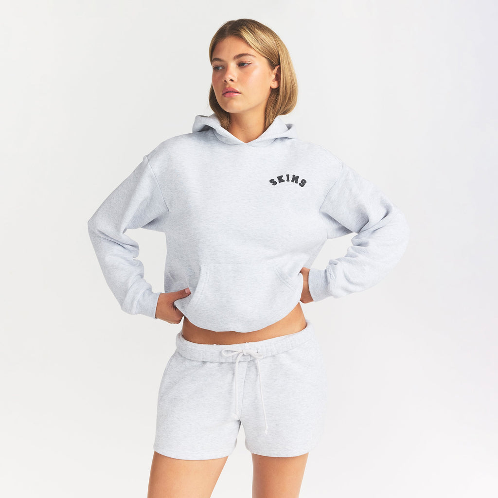 COTTON FLEECE LOGO CLASSIC HOODIE | ONYX ARCHED LOGO PATCH