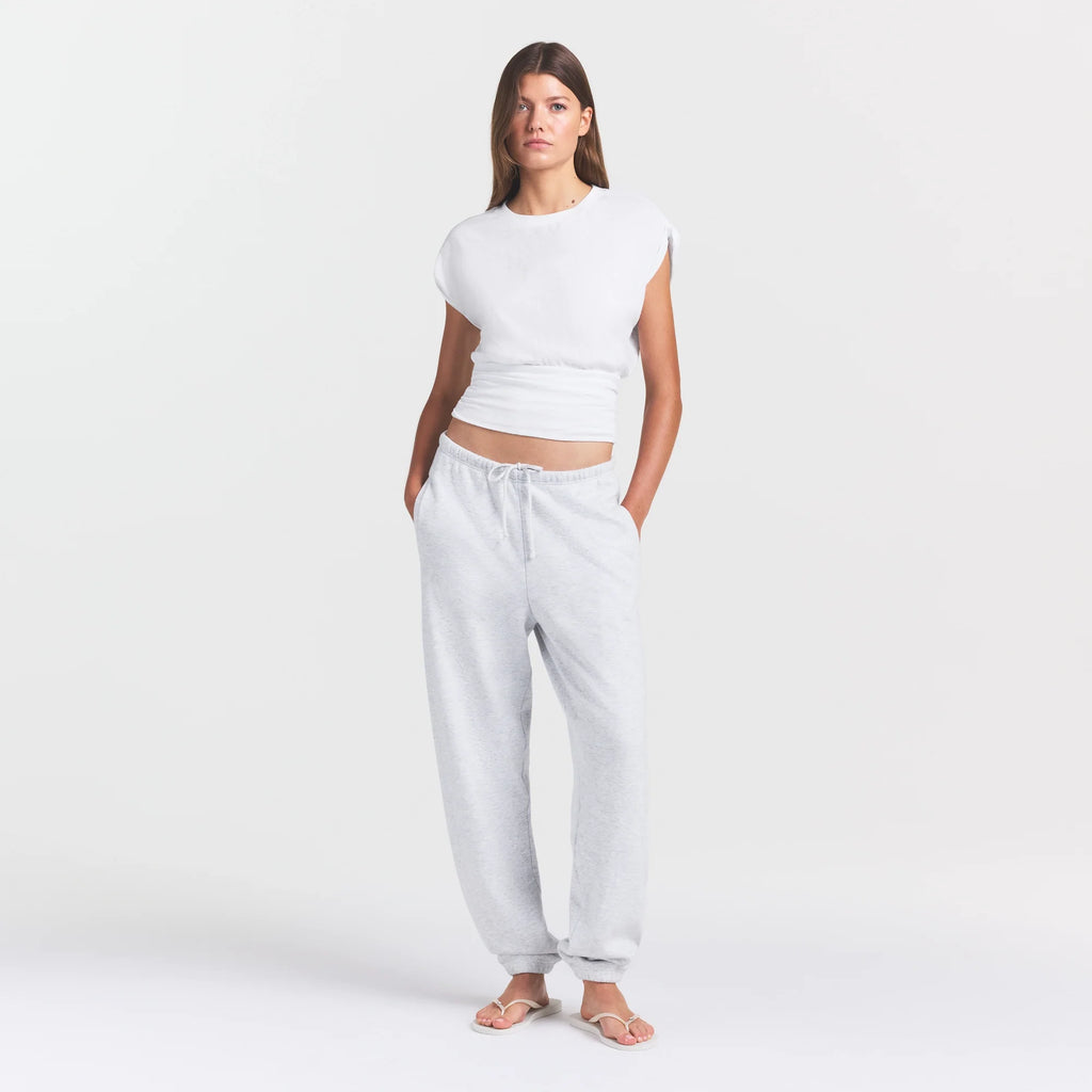 WORN IN JERSEY RUCHED TEE | SNOW