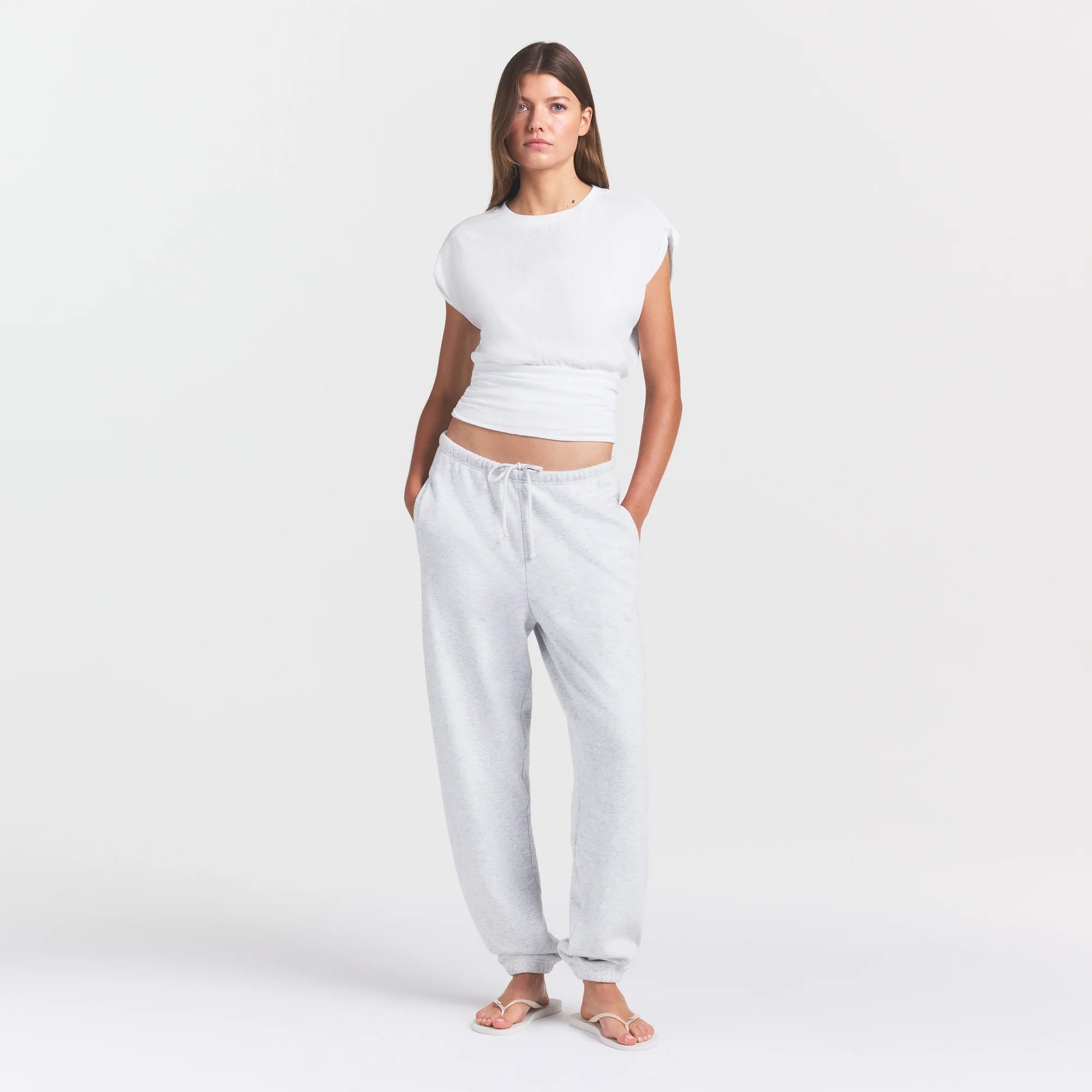 WORN IN JERSEY RUCHED TEE | SNOW