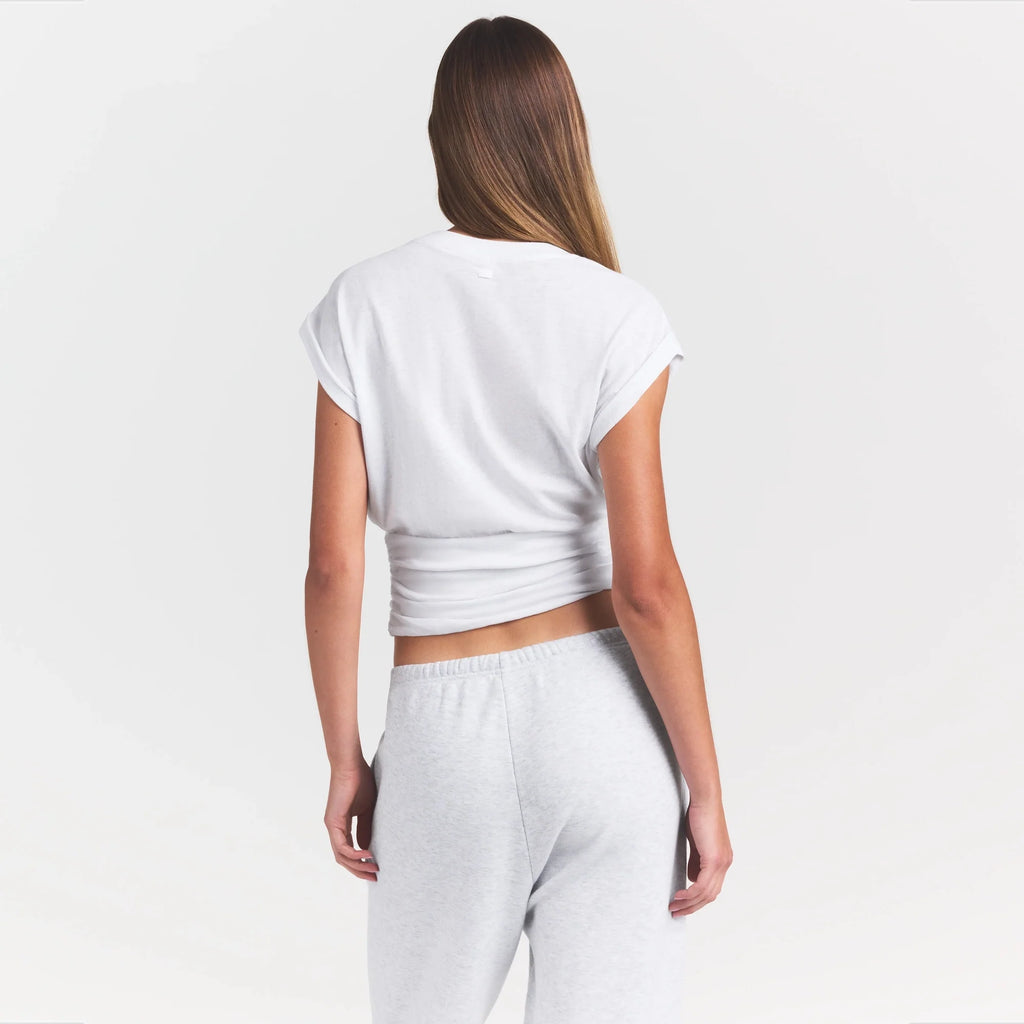 WORN IN JERSEY RUCHED TEE | SNOW