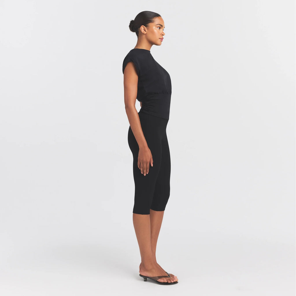 WORN IN JERSEY RUCHED TEE | WASHED ONYX
