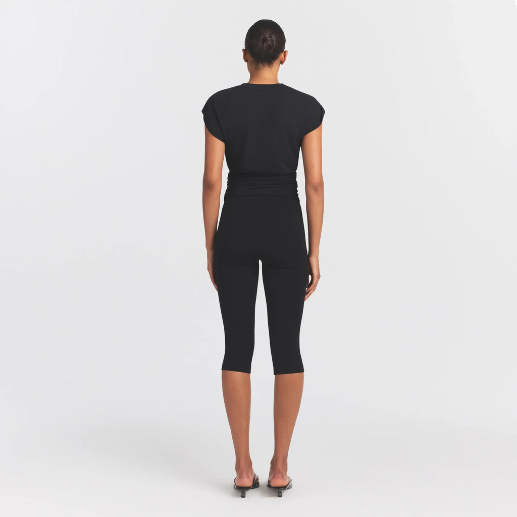 WORN IN JERSEY RUCHED TEE | WASHED ONYX
