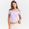 COTTON JERSEY OFF THE SHOULDER TOP | SUGAR PLUM