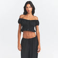 POPLIN APPAREL OFF THE SHOULDER TOP | ONYX