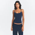COTTON JERSEY SCOOP NECK CAMI | NAVY