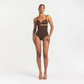 POWER MESH SHAPEWEAR CORE SCULPT HIGH-WAISTED BRIEF | COCOA